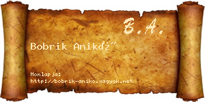 Bobrik Anikó névjegykártya